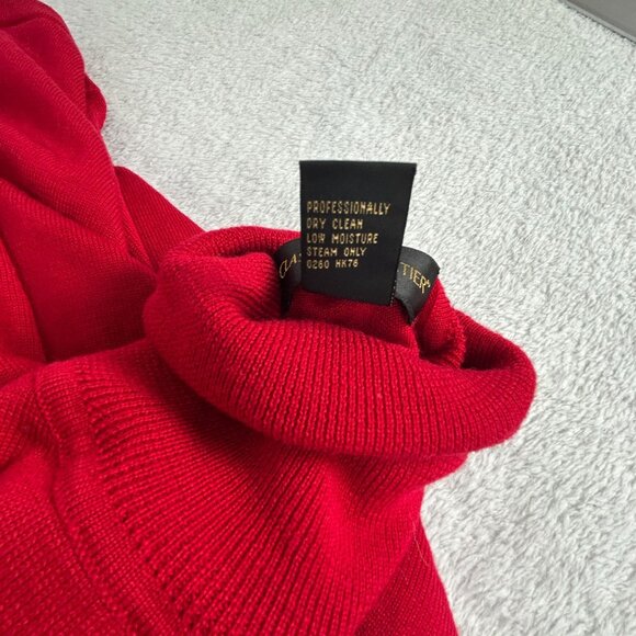 Classiques Entier Womens Red Extrafine Merino Wool Turtleneck Sweater Small - Picture 4 of 7